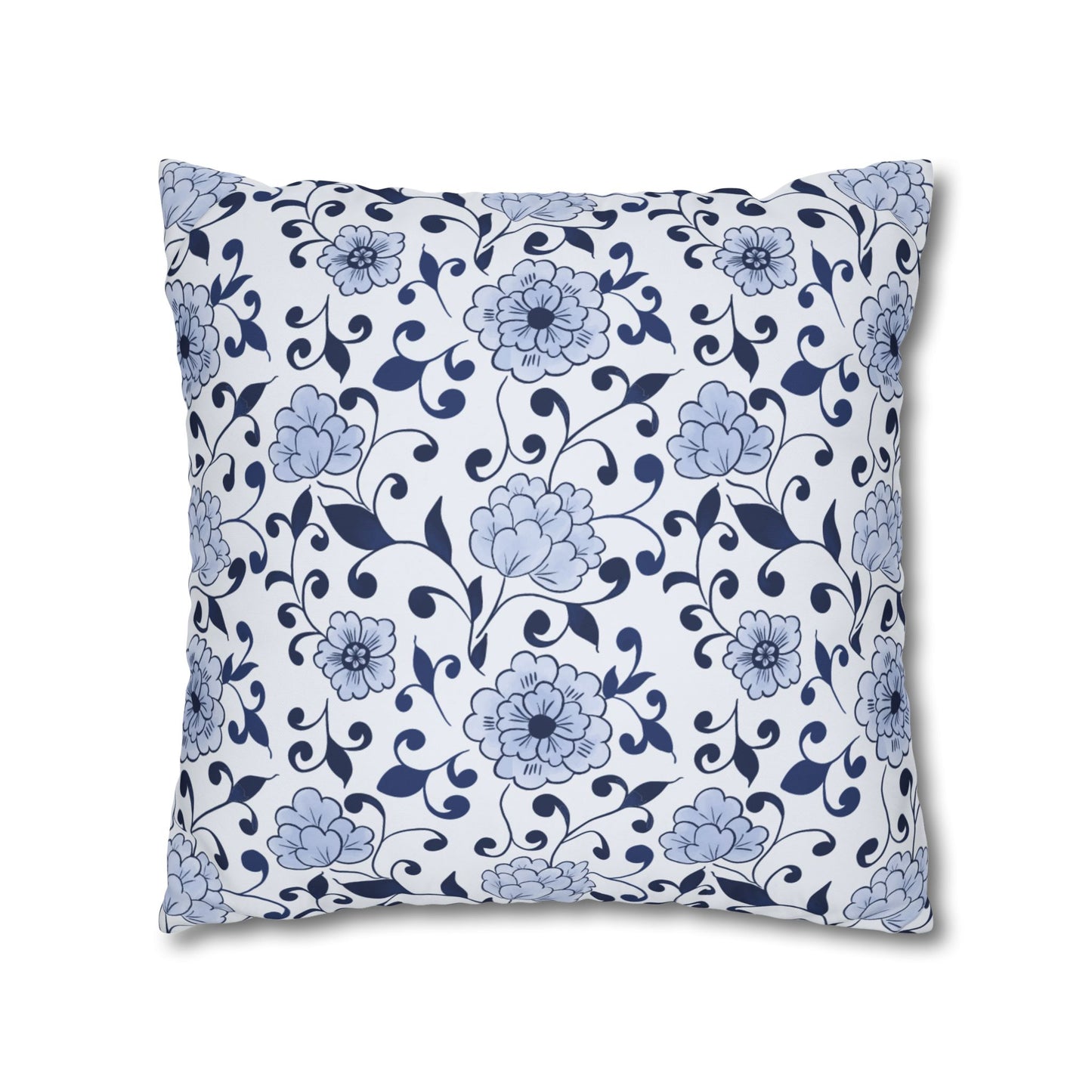 Indigo Garden Pillowcase - White and Blue