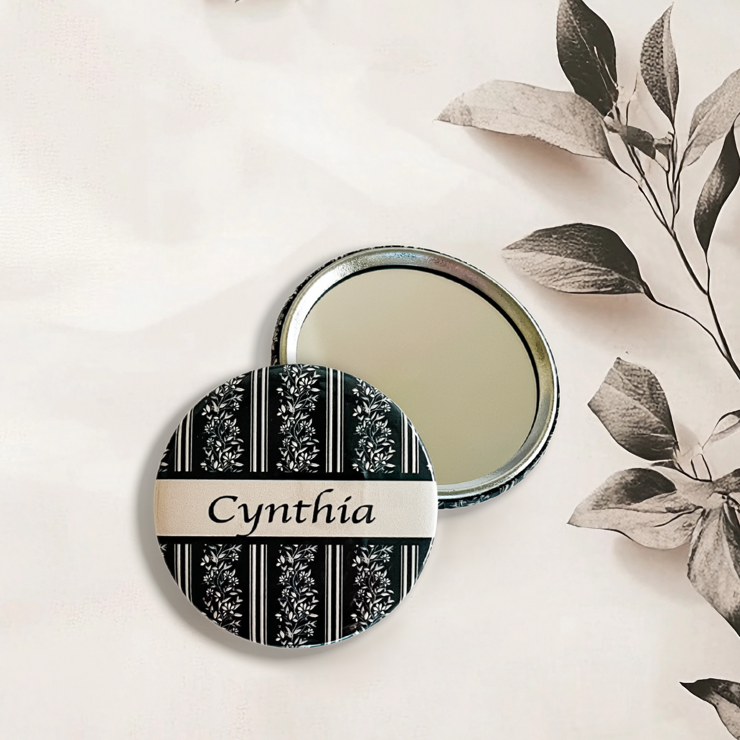 Personalized Pocket Mirror | Midnight Garden