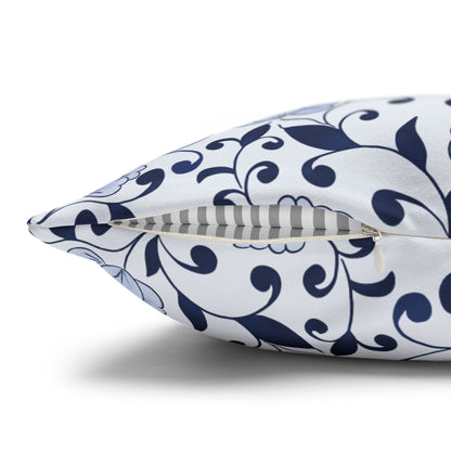 Indigo Garden Pillowcase - White and Blue