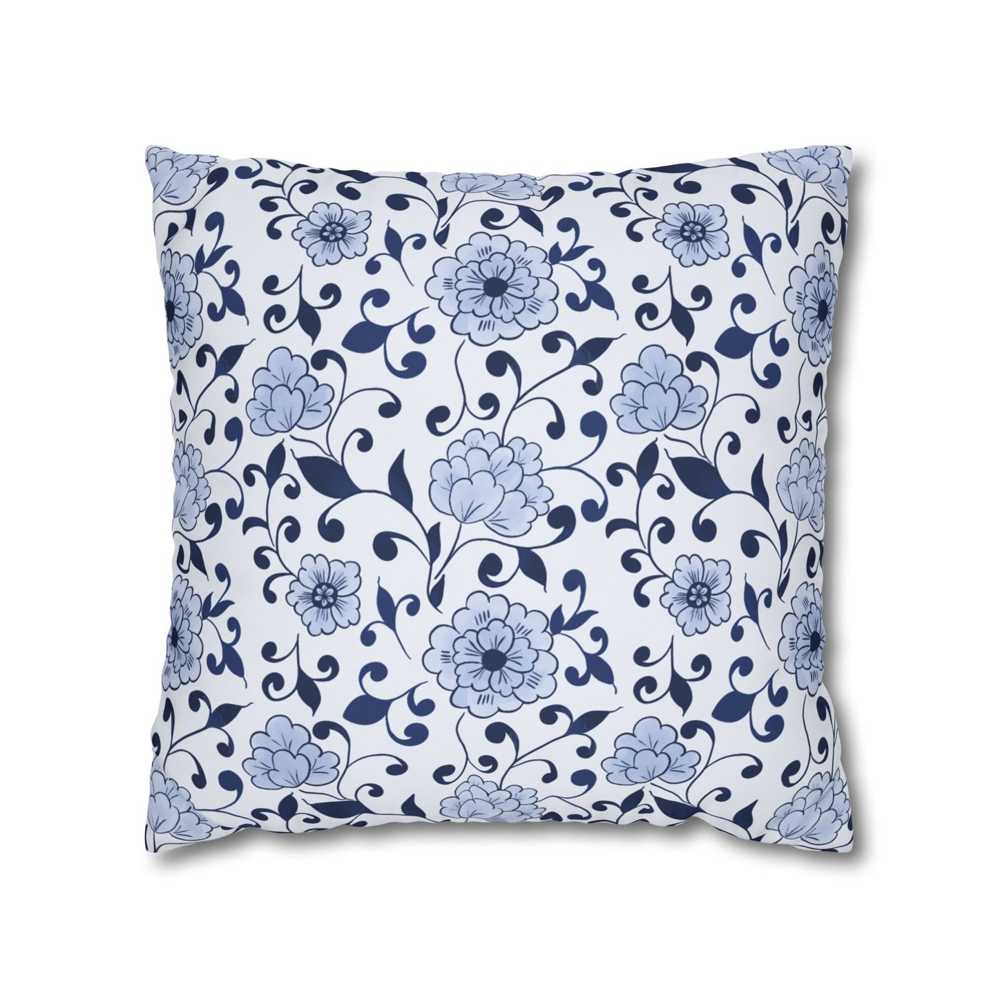 Indigo Garden Pillowcase - White and Blue