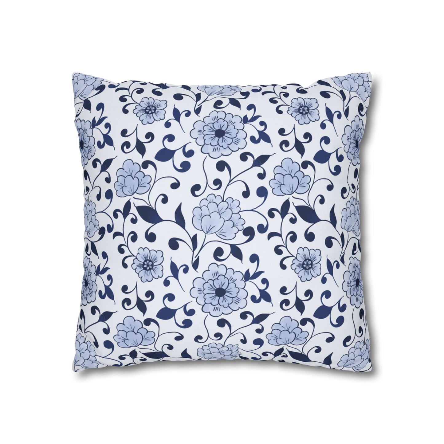 Indigo Garden Pillowcase - White and Blue