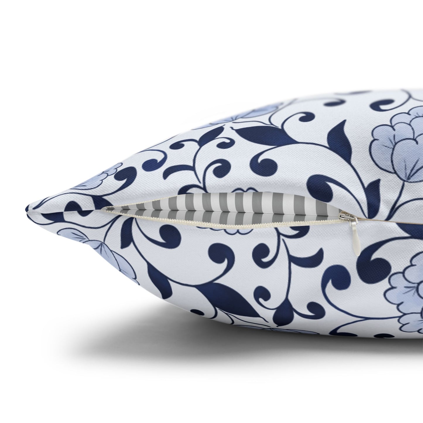 Indigo Garden Pillowcase - White and Blue