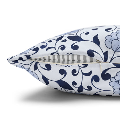 Indigo Garden Pillowcase - White and Blue