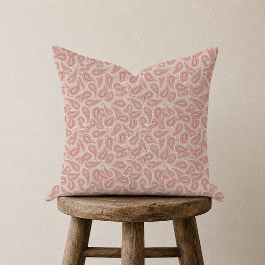 Square Pillow Cover | Paisley PInk