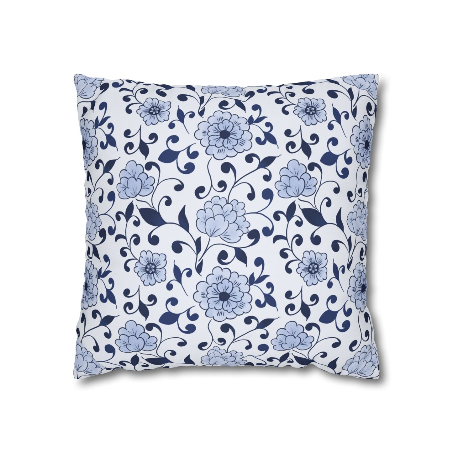 Indigo Garden Pillowcase - White and Blue