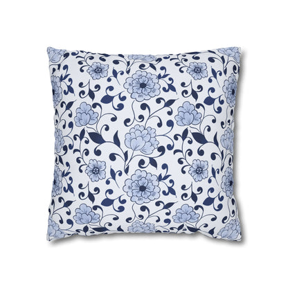 Indigo Garden Pillowcase - White and Blue