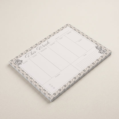 Weekly Desk Pad | Floral Lattice