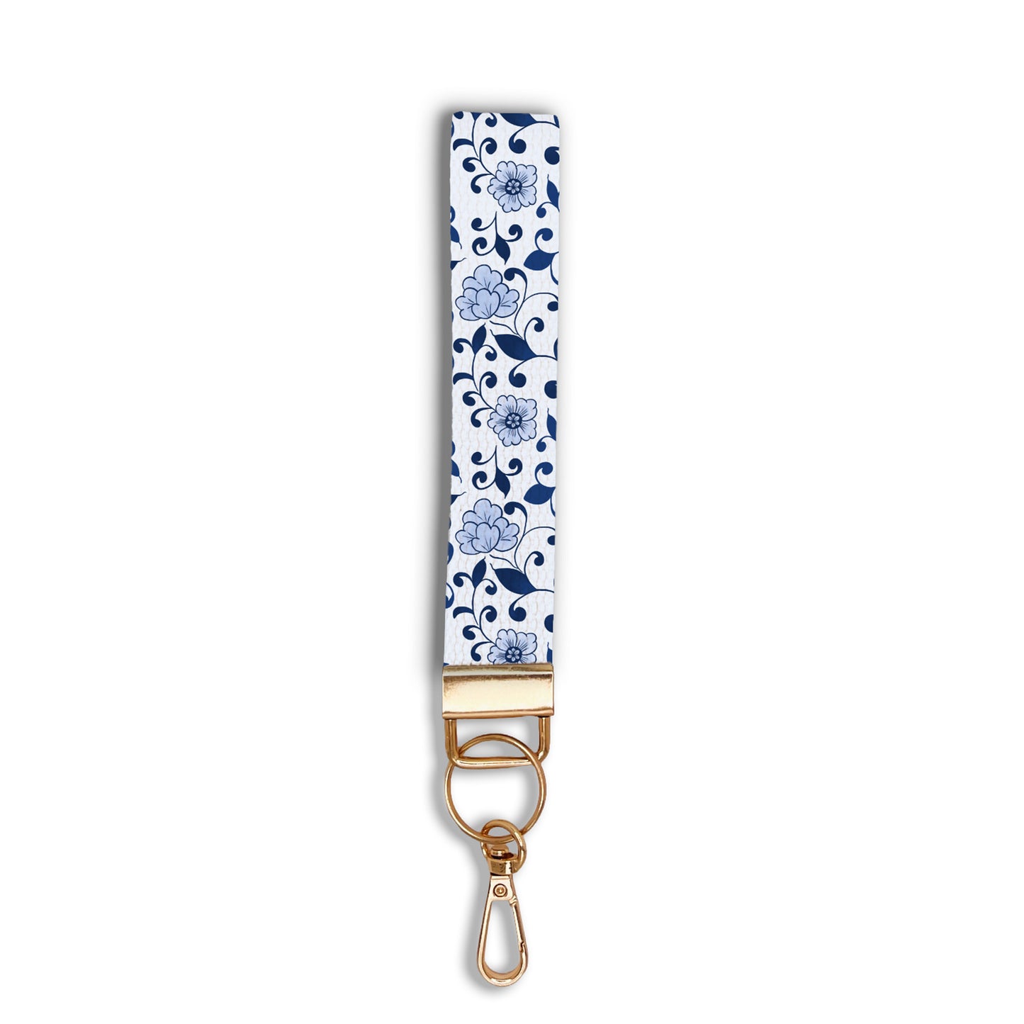 Fabric Wristlet Keychain | Indigo Garden